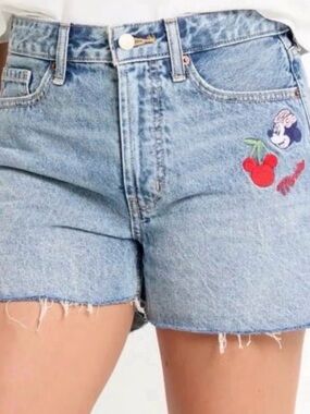 Old Navy x Disney NWT Woman’s 10 Cut Off Denim Minnie Embroidered Jean Shorts